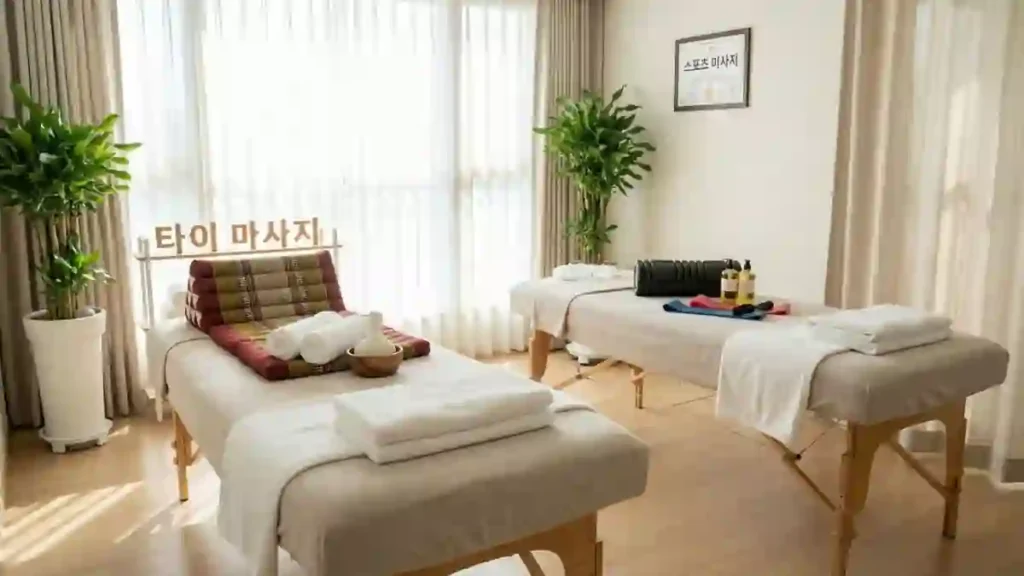 타이 마사지 스포츠 마사지 차이 통증 