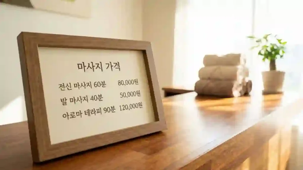 마사지 가격 비교 기준 시간 오일 난이도 정리